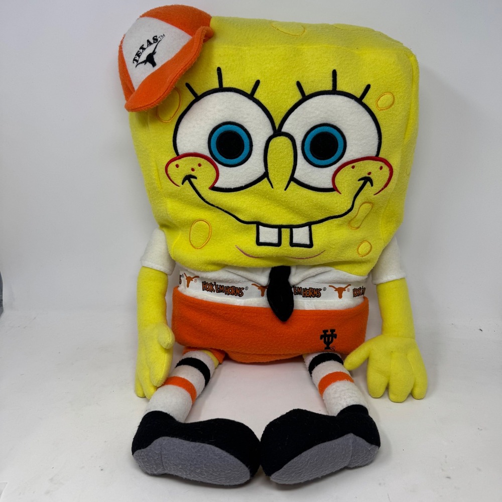 SpongeBob SquarePants University of Texas Longhorns Plush Applause Hook Em Horns